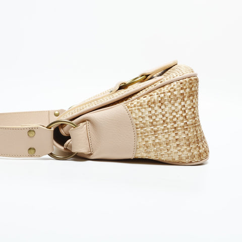 Chloe Raffia straw basket bag one belt Shoulder Bag beige WS23312