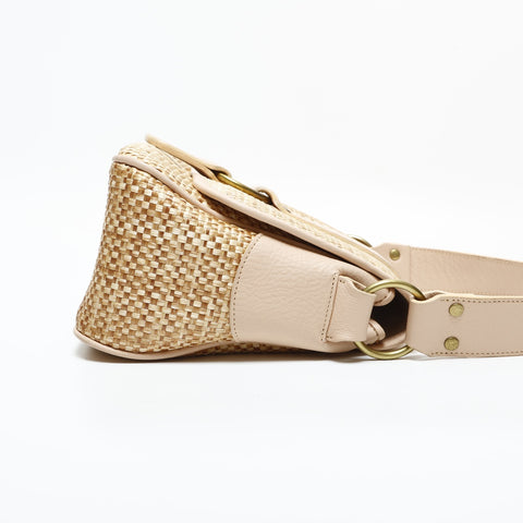 Chloe Raffia straw basket bag one belt Shoulder Bag beige WS23312