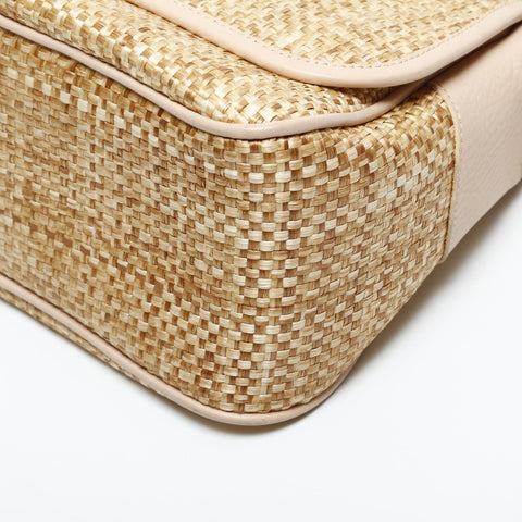 Chloe Raffia straw basket bag one belt Shoulder Bag beige WS23312