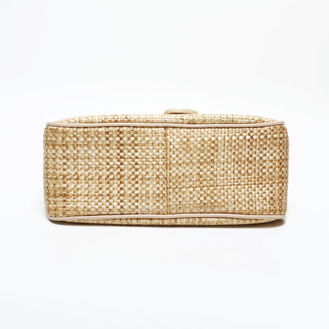 Chloe Raffia straw basket bag one belt Shoulder Bag beige WS23312