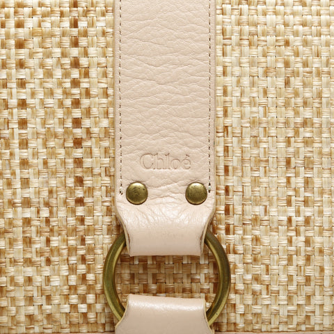Chloe Raffia straw basket bag one belt Shoulder Bag beige WS23312