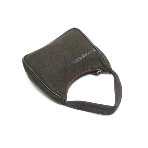 PRADA Wool Sport Line Hobo Bag Handbag green WS23313