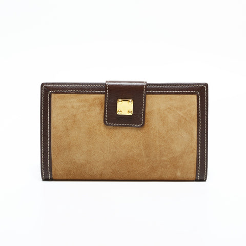 LOEWE Suede Anagram Bifold Wallet beige WS23315