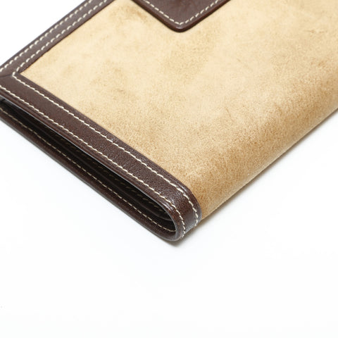 LOEWE Suede Anagram Bifold Wallet beige WS23315