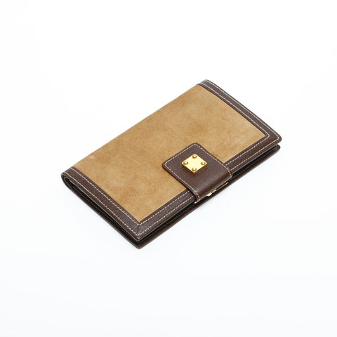 LOEWE Suede Anagram Bifold Wallet beige WS23315