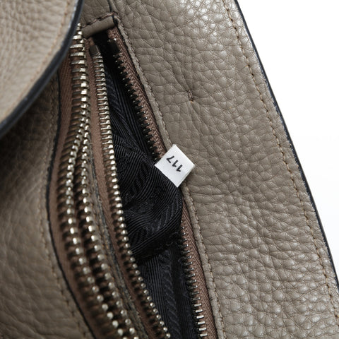 PRADA Leather 2way Handbag beige WS23317