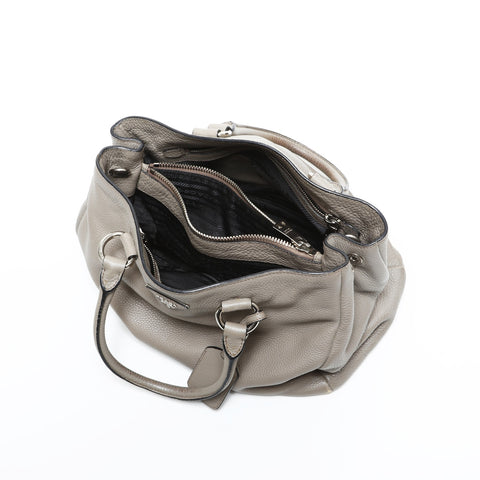 PRADA Leather 2way Handbag beige WS23317