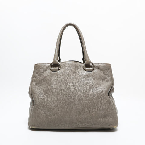 PRADA Leather 2way Handbag beige WS23317