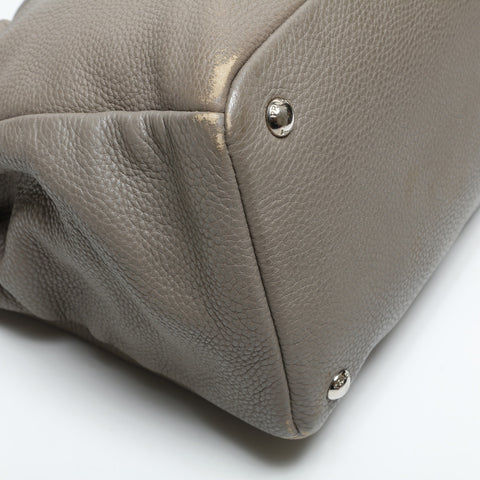 PRADA Leather 2way Handbag beige WS23317