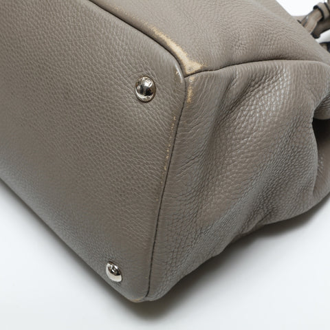 PRADA Leather 2way Handbag beige WS23317