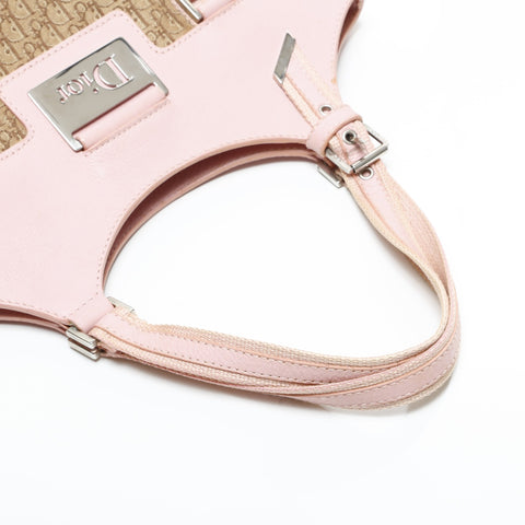 Christian Dior Trotter Street Chic Canvas Pink Handbag beige WS23318