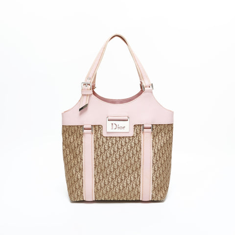 Christian Dior Trotter Street Chic Canvas Pink Handbag beige WS23318