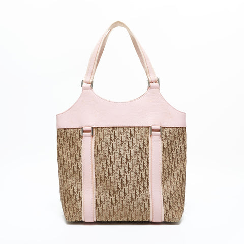 Christian Dior Trotter Street Chic Canvas Pink Handbag beige WS23318