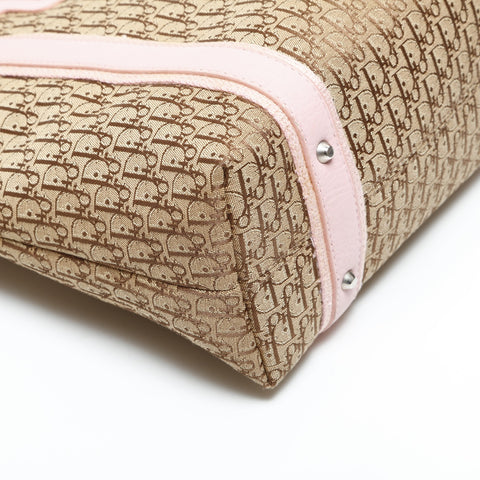 Christian Dior Trotter Street Chic Canvas Pink Handbag beige WS23318