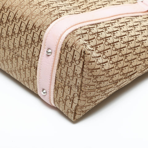 Christian Dior Trotter Street Chic Canvas Pink Handbag beige WS23318
