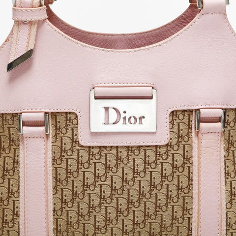 Christian Dior Trotter Street Chic Canvas Pink Handbag beige WS23318