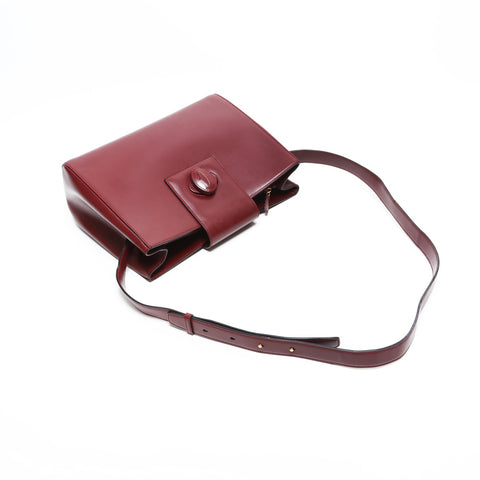 CARTIER Must Do Leather Shoulder Bag Red WS23319