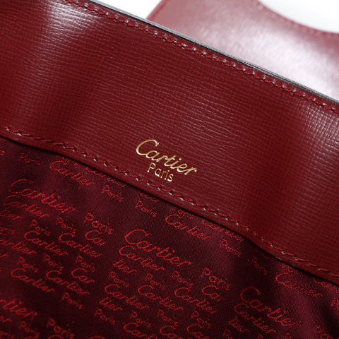 CARTIER Must Do Leather Shoulder Bag Red WS23319