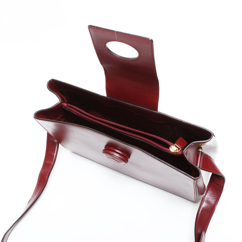 CARTIER Must Do Leather Shoulder Bag Red WS23319