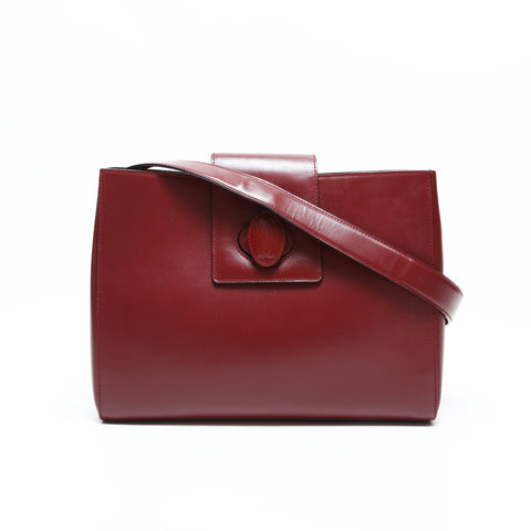 CARTIER Must Do Leather Shoulder Bag Red WS23319