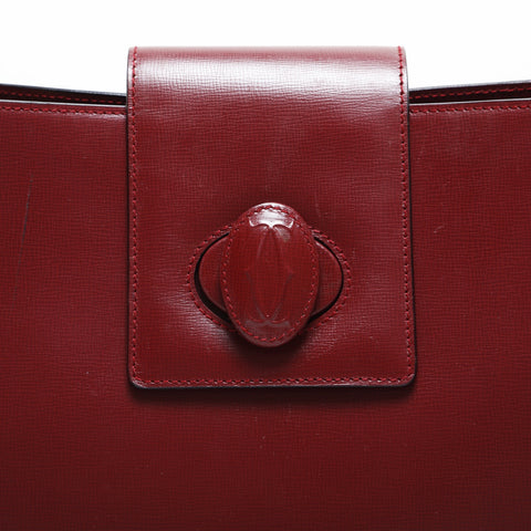 CARTIER Must Do Leather Shoulder Bag Red WS23319
