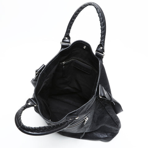 BALENCIAGA Classic 2way Leather Shoulder Bag black WS23322