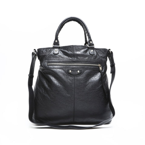 BALENCIAGA Classic 2way Leather Shoulder Bag black WS23322