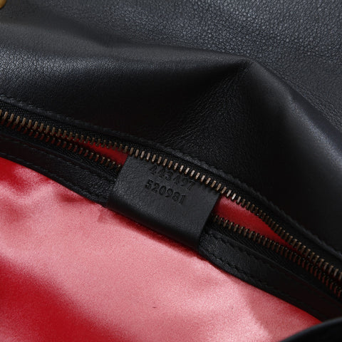 GUCCI Velour GG Marmont with Rhinestones Shoulder Bag black WS23323