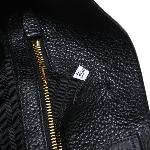 PRADA Leather 2way Handbag black WS23325