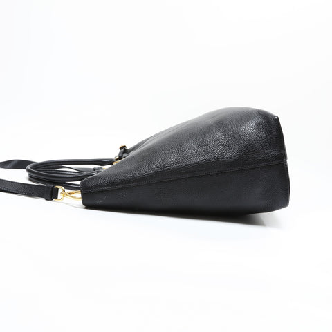 PRADA Leather 2way Handbag black WS23325