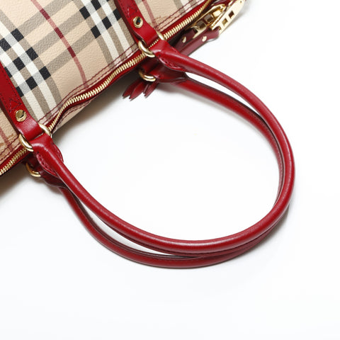 BURBERRY PVC Nova Check Red Shoulder Bag beige WS23326