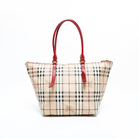 BURBERRY PVC Nova Check Red Shoulder Bag beige WS23326