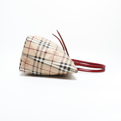 BURBERRY PVC Nova Check Red Shoulder Bag beige WS23326