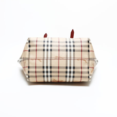 BURBERRY PVC Nova Check Red Shoulder Bag beige WS23326