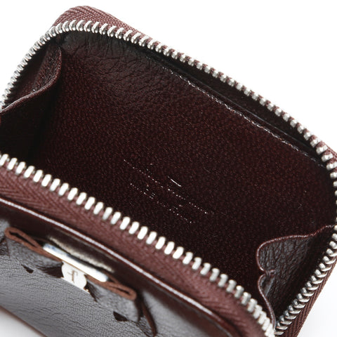 Salvatore Ferragamo Vara Ribbon Leather Coin case Brown WS23327