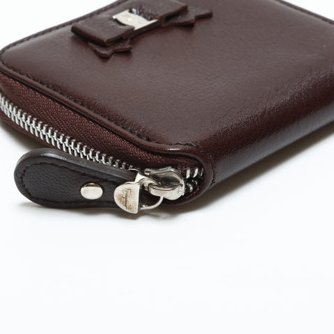 Salvatore Ferragamo Vara Ribbon Leather Coin case Brown WS23327