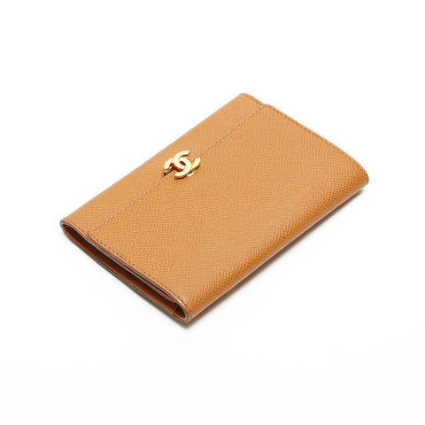 CHANEL No. 5 1997-1999 Leather Pouch Bifold Wallet Brown WS23332