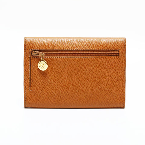 CHANEL No. 5 1997-1999 Leather Pouch Bifold Wallet Brown WS23332