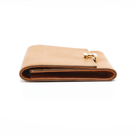 CHANEL No. 5 1997-1999 Leather Pouch Bifold Wallet Brown WS23332