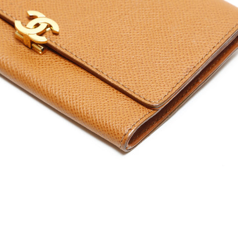 CHANEL No. 5 1997-1999 Leather Pouch Bifold Wallet Brown WS23332