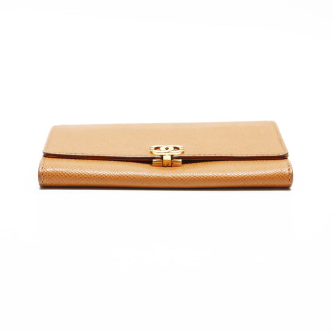 CHANEL No. 5 1997-1999 Leather Pouch Bifold Wallet Brown WS23332