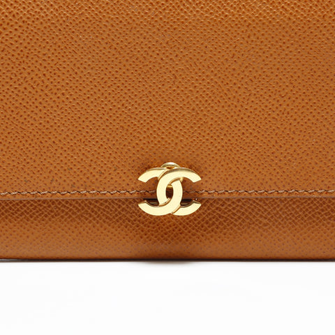 CHANEL No. 5 1997-1999 Leather Pouch Bifold Wallet Brown WS23332