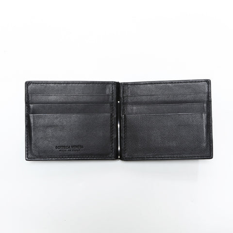BOTTEGAVENETA INTRECCIATO MONEY CLIP Bifold Wallet black WS23333