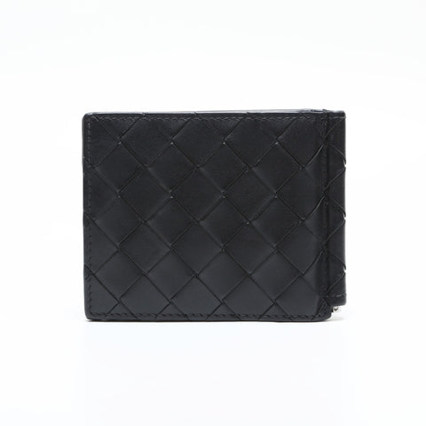 BOTTEGAVENETA INTRECCIATO MONEY CLIP Bifold Wallet black WS23333