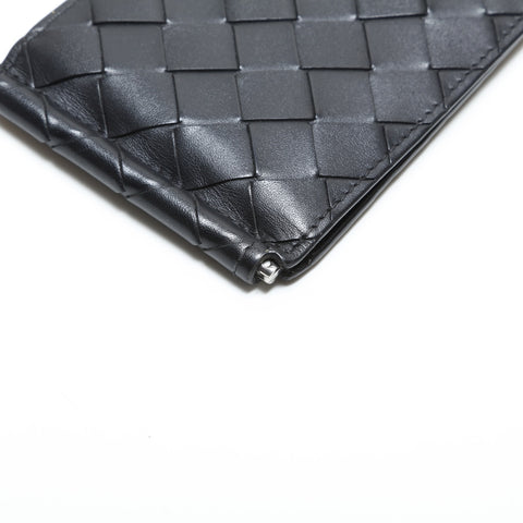 BOTTEGAVENETA INTRECCIATO MONEY CLIP Bifold Wallet black WS23333