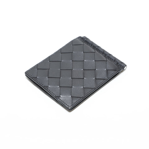 BOTTEGAVENETA INTRECCIATO MONEY CLIP Bifold Wallet black WS23333