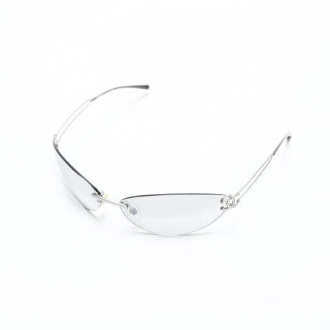 CHANEL Rimless Gradient Lense COCO Mark sunglasses Silver WS23334