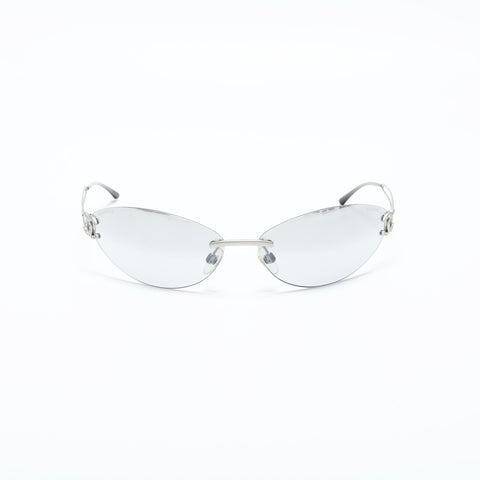 CHANEL Rimless Gradient Lense COCO Mark sunglasses Silver WS23334