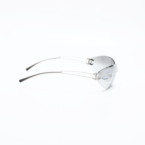 CHANEL Rimless Gradient Lense COCO Mark sunglasses Silver WS23334