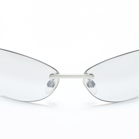 CHANEL Rimless Gradient Lense COCO Mark sunglasses Silver WS23334